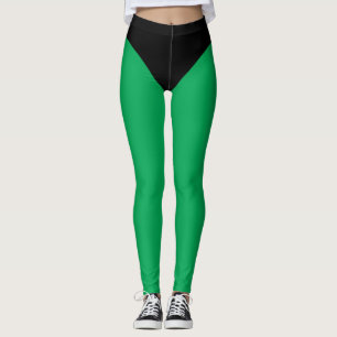 Schwarze und grüne Superhelden-Strumpfhose Leggings