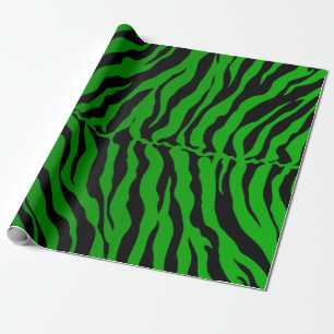 Schwarze und grüne Tiger-Streifen-Tierdruck Geschenkpapier