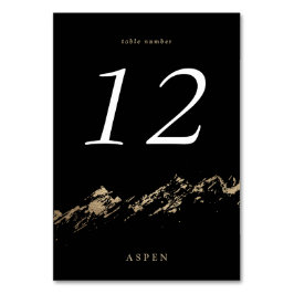 Schwarze und Imitate Gold Foil Mountains Table Car Tischnummer