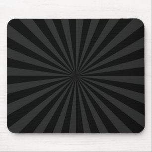 Schwarze und kohlegrafitfarbene Sonnen-Burst-Dekor Mousepad