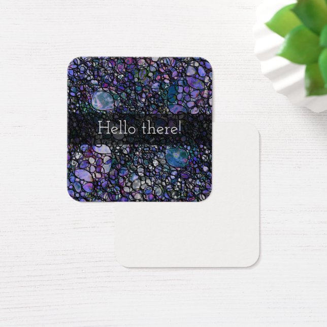 Schwarze und Lila Abstrakte Kreise "Hallo!" (Schreibtisch)