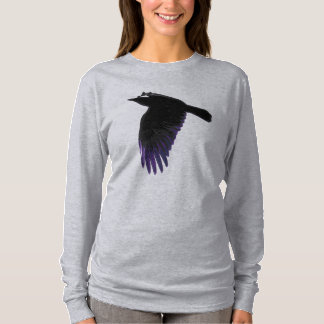 Schwarze und Lila Crow-Flying T-Shirt