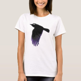 Schwarze und Lila Crow-Flying T-Shirt