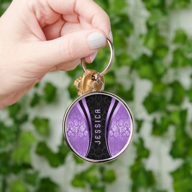 Schwarze und Lila Farbtöne Schlüsselanhänger (Hand)