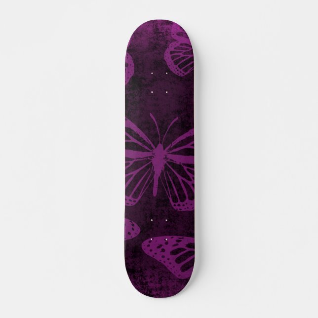 Schwarze und Lila Monarchie Schmetterlingbahn Art Skateboard (Vorne)