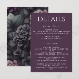 Schwarze und Lila Moody-Floral Begleitkarte