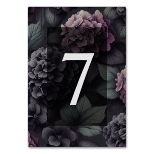 Schwarze und Lila Moody-Floral Tischnummer