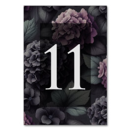 Schwarze und Lila Moody-Floral Tischnummer