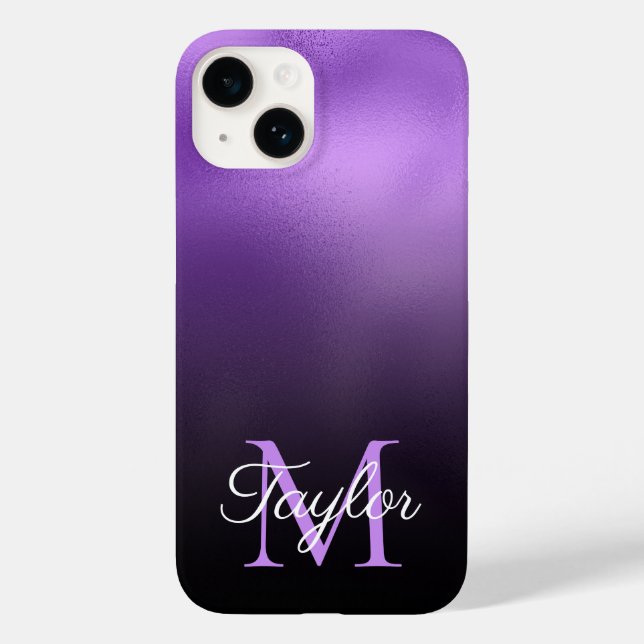 Schwarze und Lila Ombre-Imitate für Lilac Case-Mate iPhone Hülle (Rückseite)