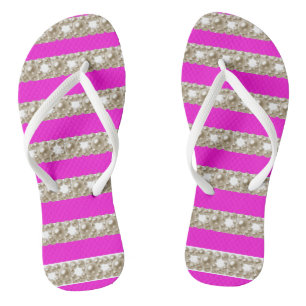 Schwarze und lila Streifen mit stilvollen Perlen  Flip Flops