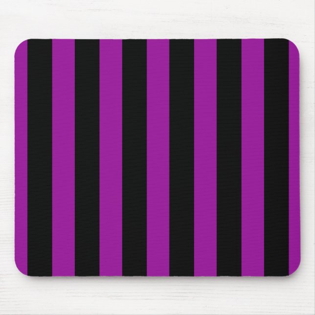 Schwarze und Lila Streifen Mousepad (Vorne)