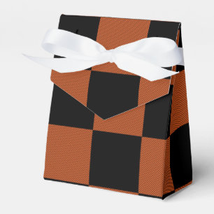 Schwarze und orange karierte Quadrate Buffalo Plai Geschenkschachtel