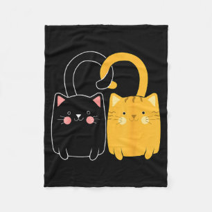 Schwarze und orange Katze Valentinstag Ingwerkatze Fleecedecke