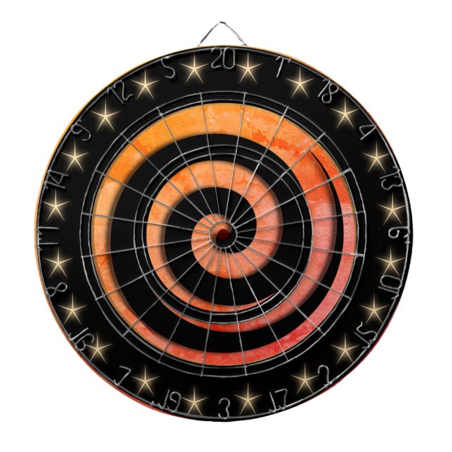 Schwarze und orange regulierte Dart-Scheibe Dartscheibe (vorne)