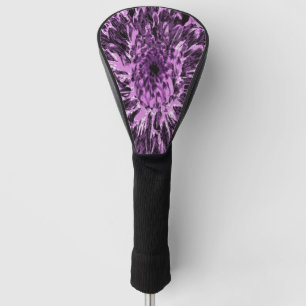 Schwarze und rosa Dahlienblüte Golf Headcover