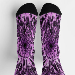 Schwarze und rosa Dahlienblüte Socken