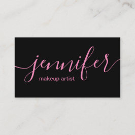 Schwarze und rosa Maskenbildner-Visitenkarten Visitenkarte