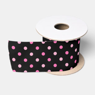 Schwarze und rosa Punkte zum Geburtstag Satinband