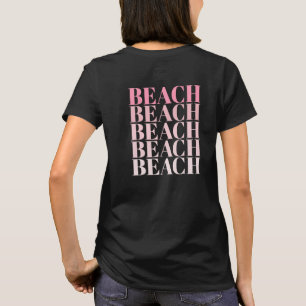 Schwarze und rosa Strand-Vibes-Slogan T-Shirt