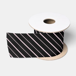Schwarze und rosa Streifen Geschenkverpackung  Satinband