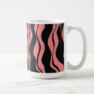 Schwarze und rosa Zebrastreifen Tasse