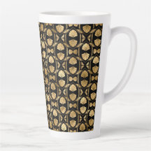 Schwarze und Roségold Art Deco große Latte-Mug