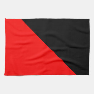 Schwarze und rote diagonale Flagge Handtuch