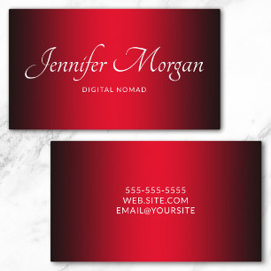 Schwarze und rote elegante Ombre Visitenkarte