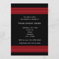 Schwarze und rote elegante Party-Event-Einladung