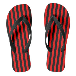 Schwarze und rote gestreifte Flip Flops