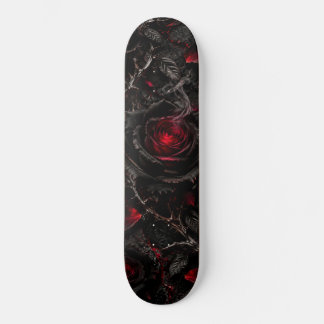 Schwarze und rote gotische Rosenrauchdornen-Skateb Skateboard