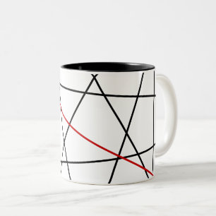 Schwarze und rote Linien Zweifarbige Tasse
