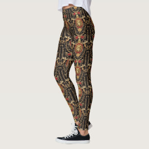 Schwarze und rote Medusa klassisch Leggings