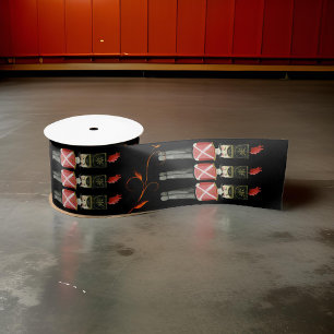 Schwarze und rote Nutcracker-Soldaten, einheitlich Satinband