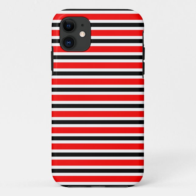 Schwarze und rote Streifen Case-Mate iPhone Hülle (Rückseite)