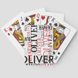 Schwarze und rote typografische Schrift in cool we Spielkarten