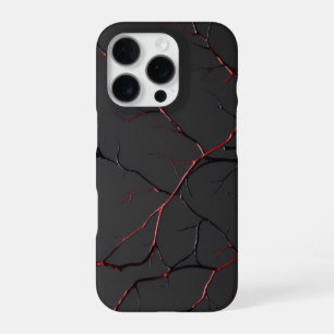 Schwarze und rote Venen iPhone 16 Pro Hülle