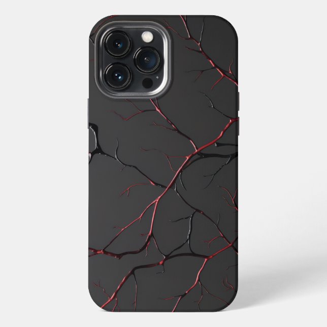 Schwarze und rote Venen iPhone Hülle (Rückseite)