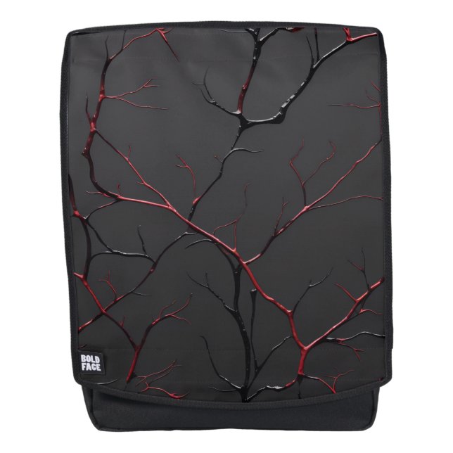 Schwarze und rote Venen Rucksack (Vorderseite)