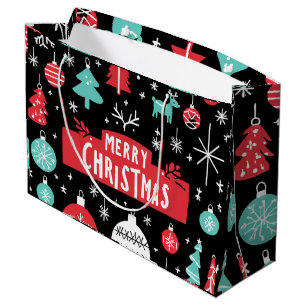 Schwarze und rote Weihnachtsgeschenktasche Große Geschenktüte