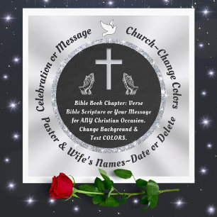 Schwarze und Silberkirche oder Christliche Napkins Serviette