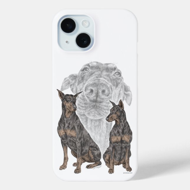 Schwarze und Tan Doberman Hunde Case-Mate iPhone Hülle (Rückseite)