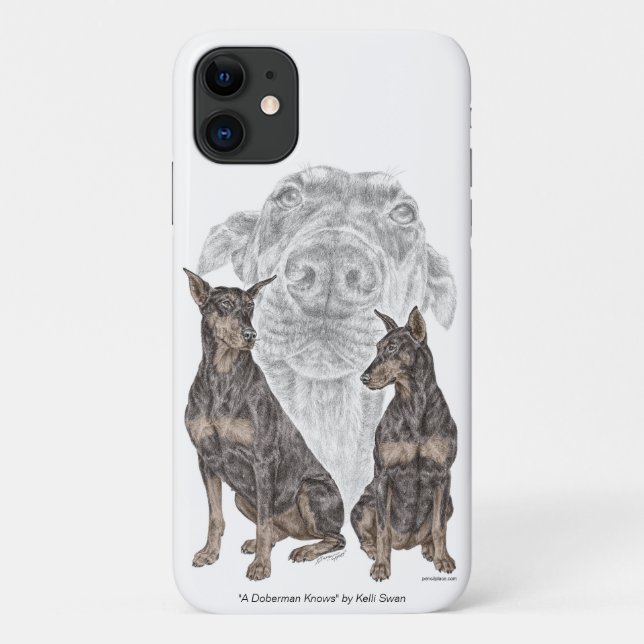 Schwarze und Tan Doberman Hunde Case-Mate iPhone Hülle (Rückseite)