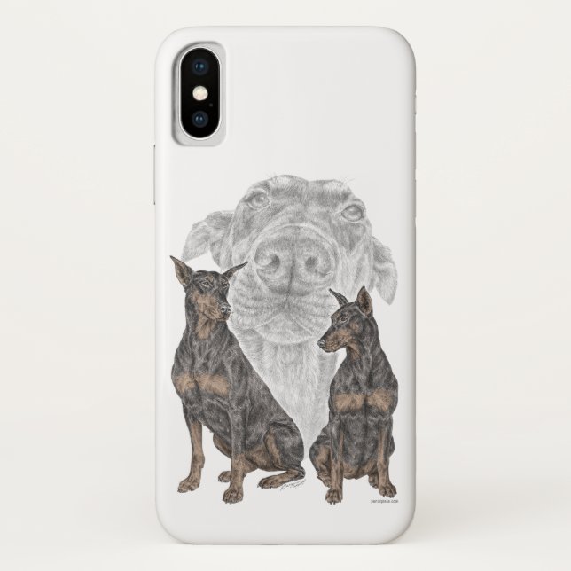 Schwarze und Tan Doberman Hunde Case-Mate iPhone Hülle (Rückseite)