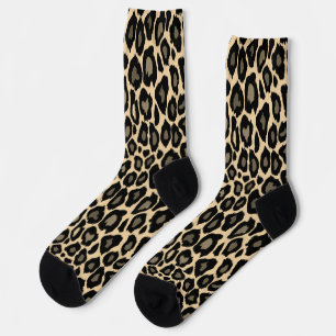 Schwarze und Tan Leopard Drucksocken Socken