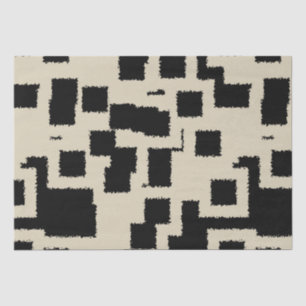 Schwarze und Taupe-Quadrate Seidenpapier
