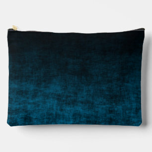 Schwarze und Teal-Grunge-Ombre-Textur Zubehörtasche