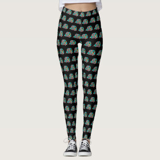 Schwarze und Türkis Happy Camper Leggings