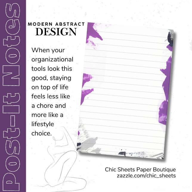 Schwarze und violette abstrakte Design 3M Post-it® Post-it Klebezettel (Von Creator hochgeladen)
