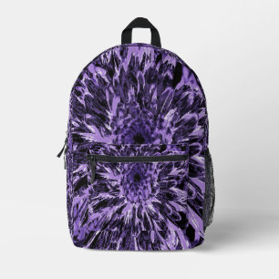 Schwarze und violette Dahlienblume Bedruckter Rucksack